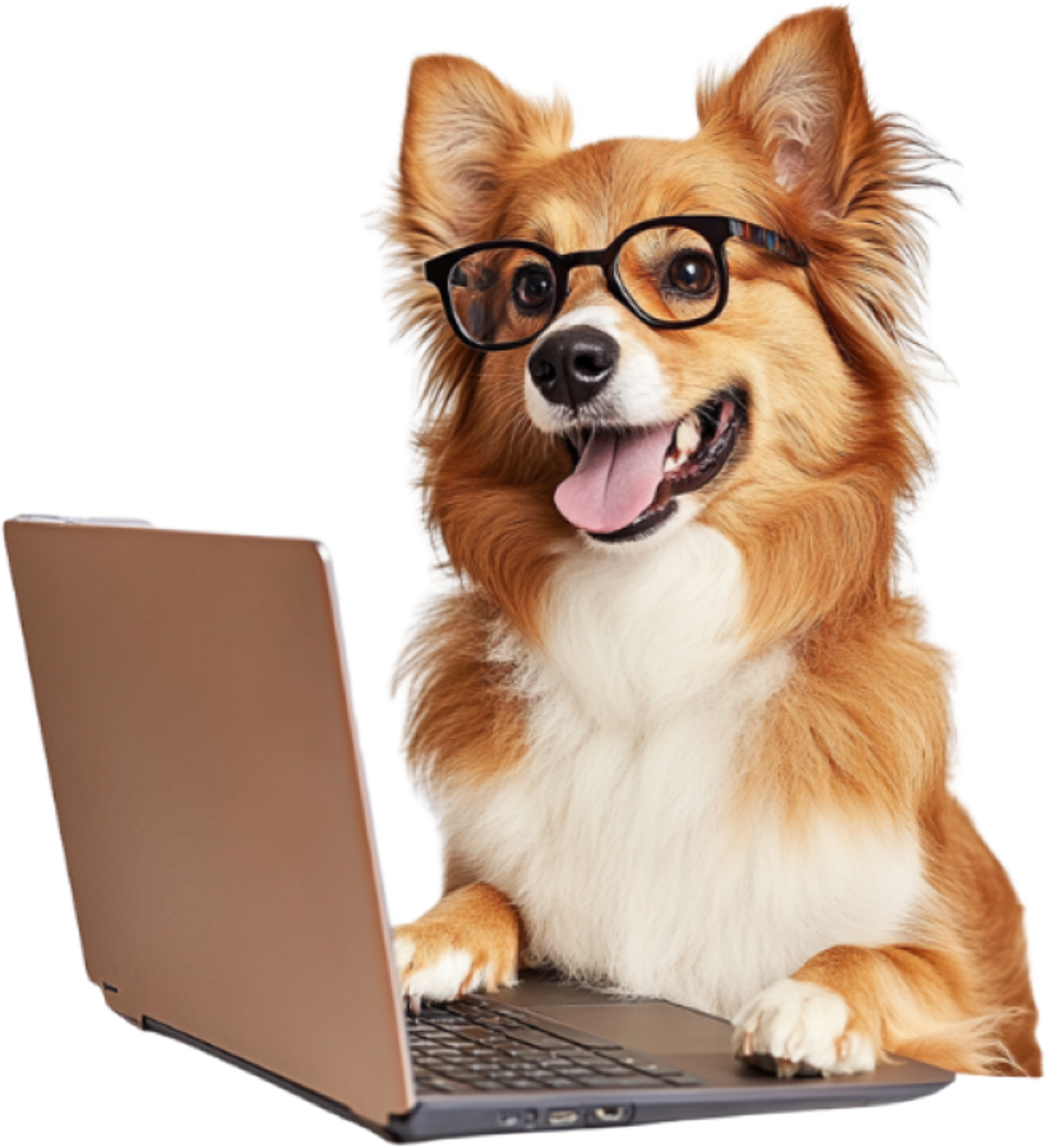 Dog with laptop